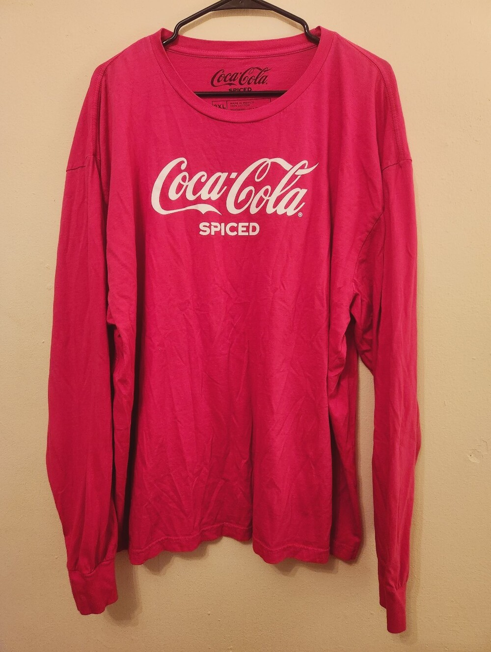 Coca-cola Spiced Long Sleeve Deep Pink T-shirt Size 2xl EuC